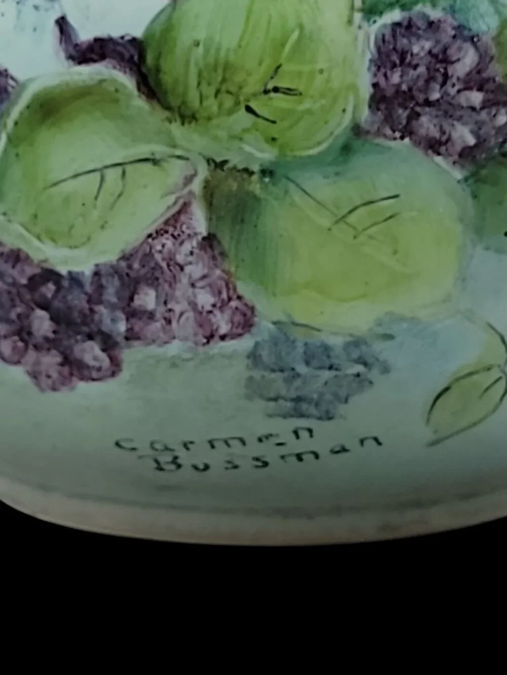 Vtg Lu-Ray Pastels Windsor Blue Gravy Boat Hand-Painted by Carmen Bussman 1521